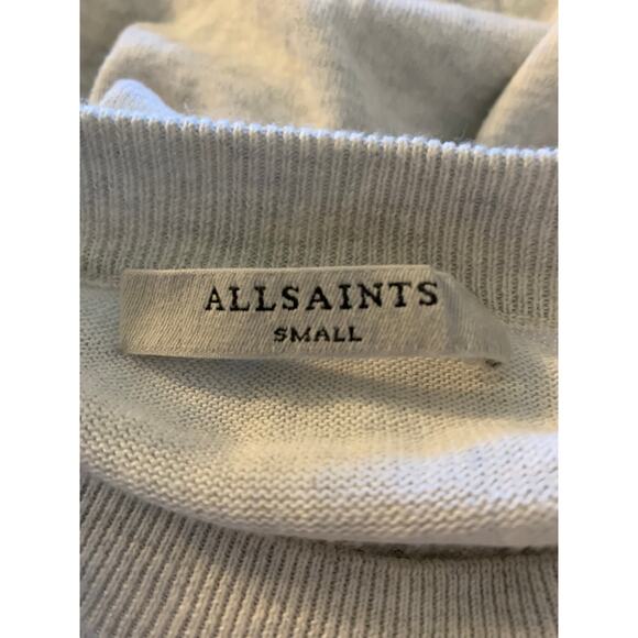 All Saints Suzie Small Snap Sleeve Gray Women's Sweater - Picture 5 of 6